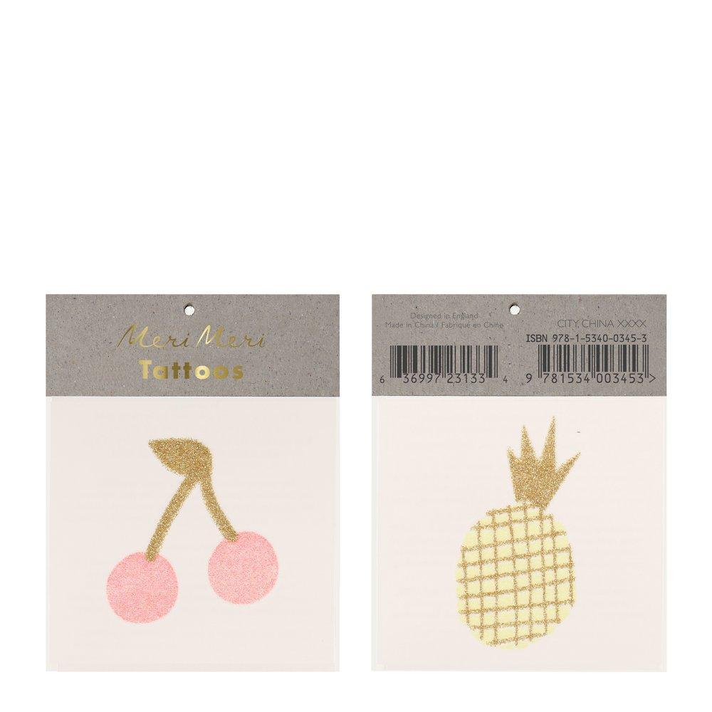 Cherry & Pineapple Small Tattoos