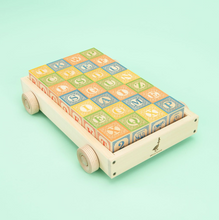 Load image into Gallery viewer, Wooden Classic ABC Blocks with Wagon
