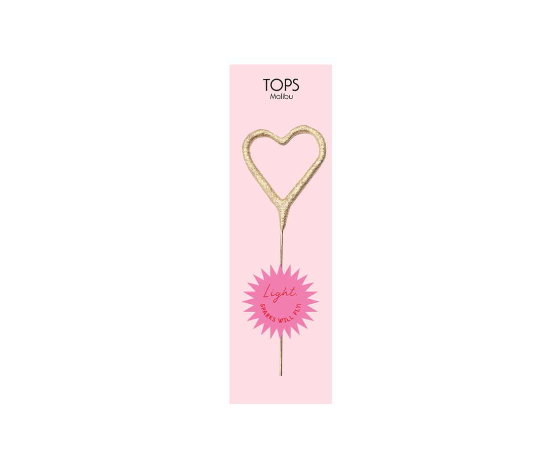 Mini Gold Heart Sparkler Card - Pink