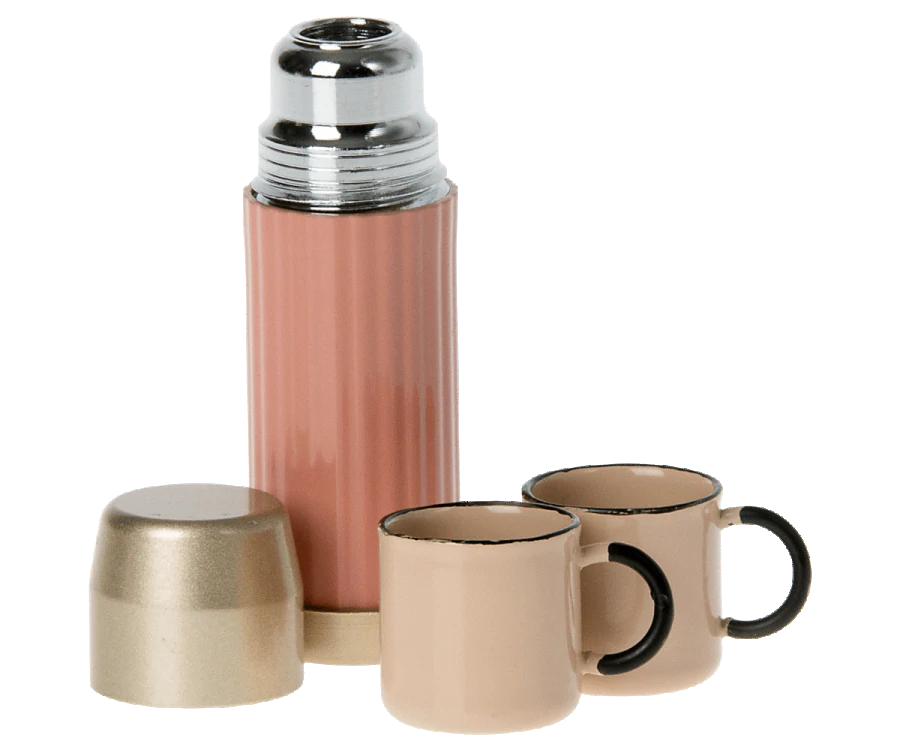 Thermos and Cups - Coral