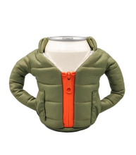 Load image into Gallery viewer, Puffin Green &amp; Orange Beverage Jacket
