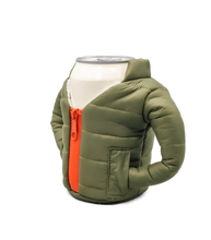 Load image into Gallery viewer, Puffin Green &amp; Orange Beverage Jacket
